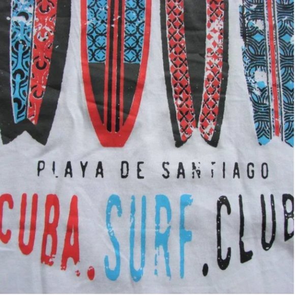 Surfboard Tee Shirt Top Beach Graphic White Cuba Surf Club NWT New With Tags XL - Picture 7 of 8